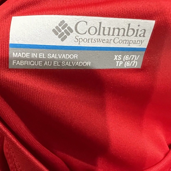 NWT Columbia Stars and Stripes Red T-Shirt, Omni Wick short Sleeve Boys XS - Picture 3 of 5